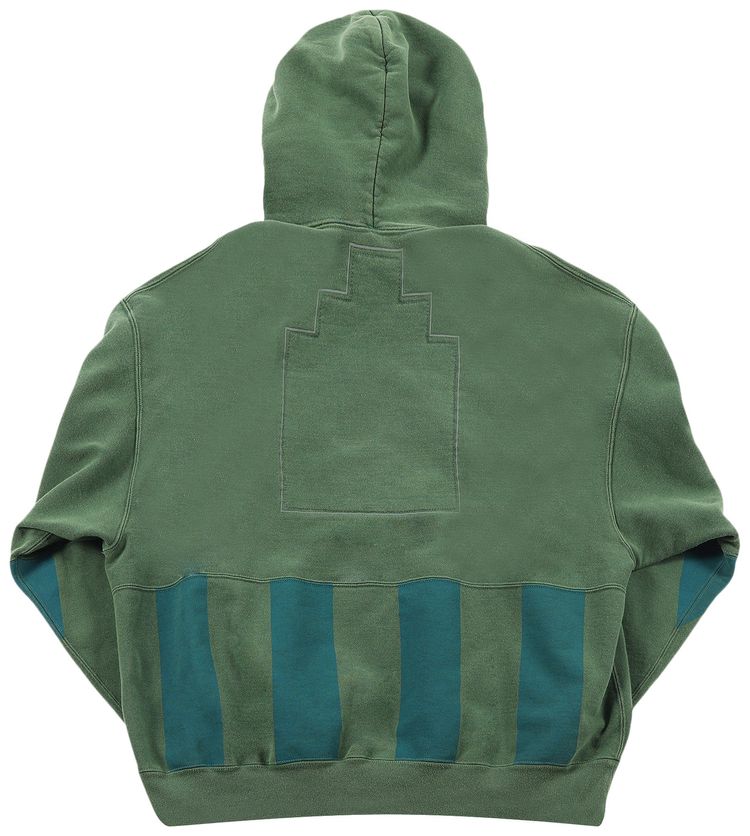 Cav Empt Overdye Stripe Print Heavy Hoodie Green