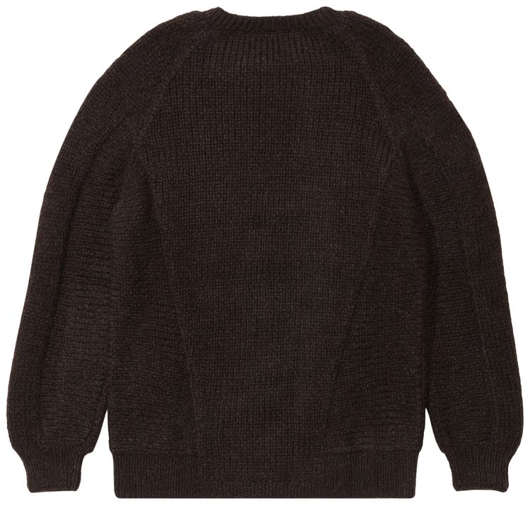 Acronym Hand knit Babyllama Air Jet Wool Crewneck Sweater Braun