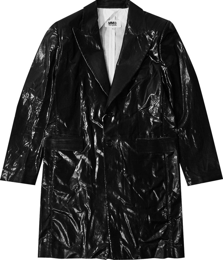 MM6 Maison Margiela Leather Look Coat 'Black'