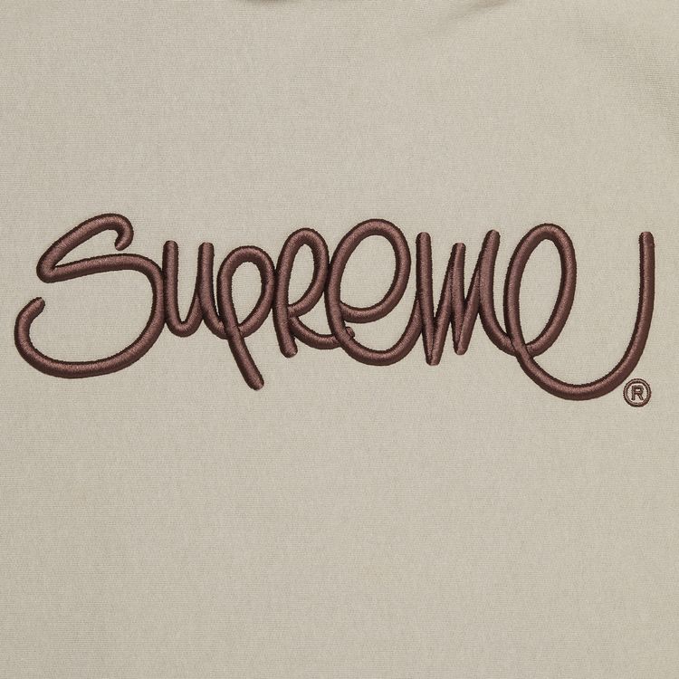 Supreme Raised Handstyle Hooded Sweatshirt Dark Taupe
