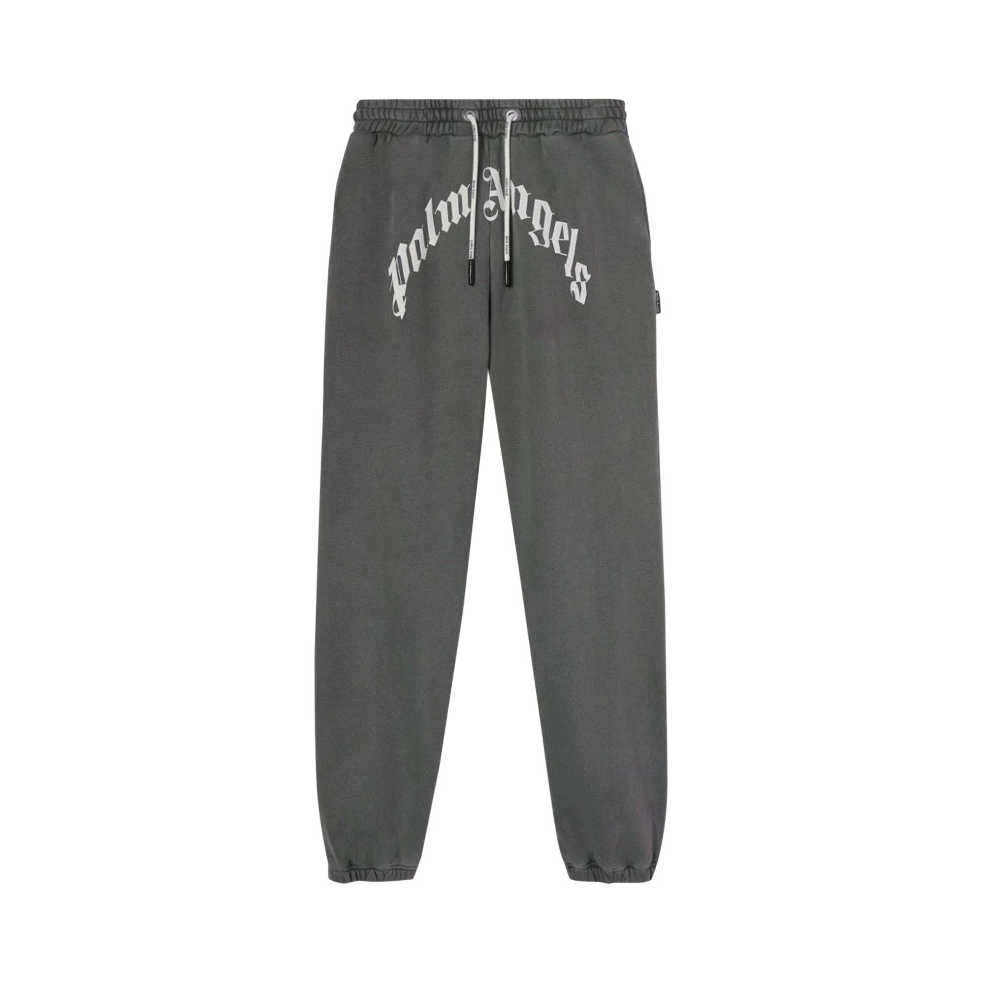 Buy Palm Angels GD Curved Logo Sweatpants 'Black/White