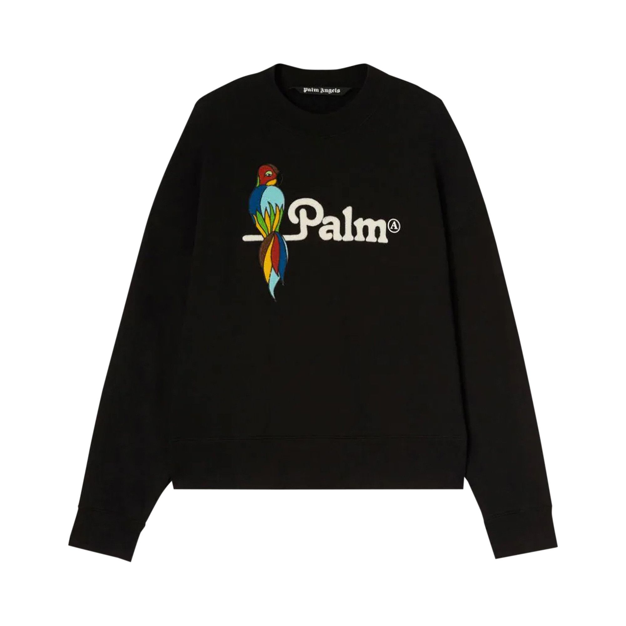 ★Palm Angels★ Parrot Cotton Man to Man Black PMBA026S22FLE Buy Palm Angels Parrot Crew 'Black/White