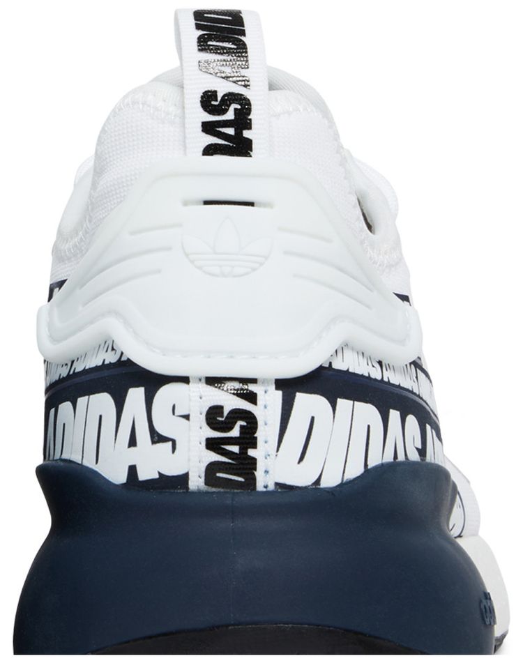 Adidas ZX 2K Boost Bold Logo Graphic   White Navy