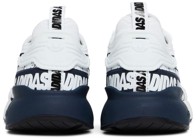 Adidas ZX 2K Boost Bold Logo Graphic   White Navy
