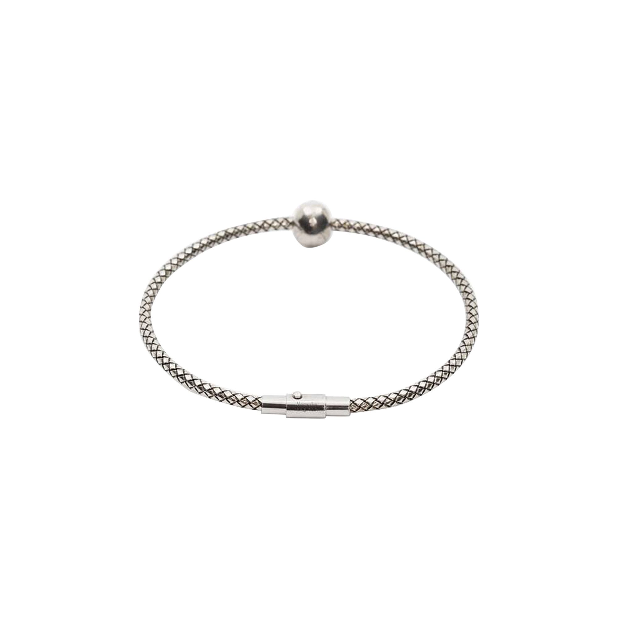 Buy Alexander McQueen Metal Cord Skull Bracelet 'Silver
