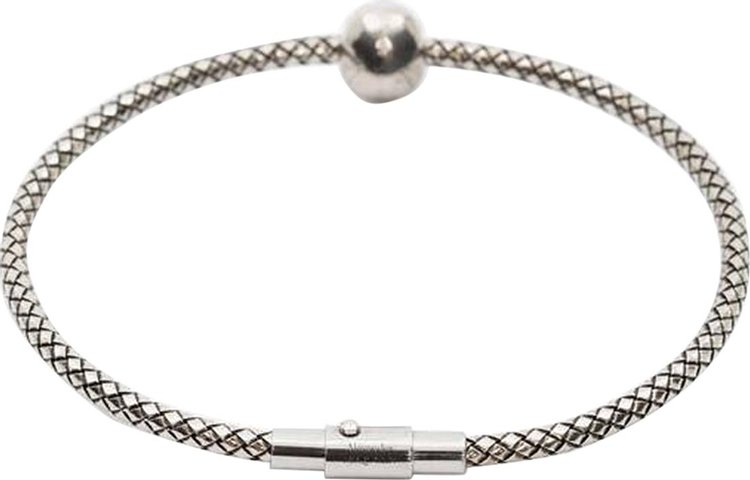 Alexander McQueen Metal Cord Skull Bracelet Silver