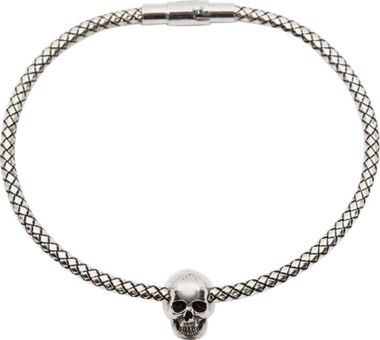 Alexander McQueen Metal Cord Skull Bracelet 'Silver'