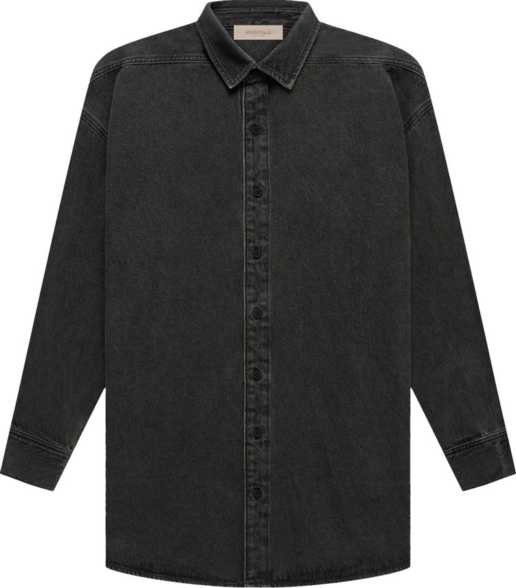 Black Denim Full Sleeves Shirt|293296301