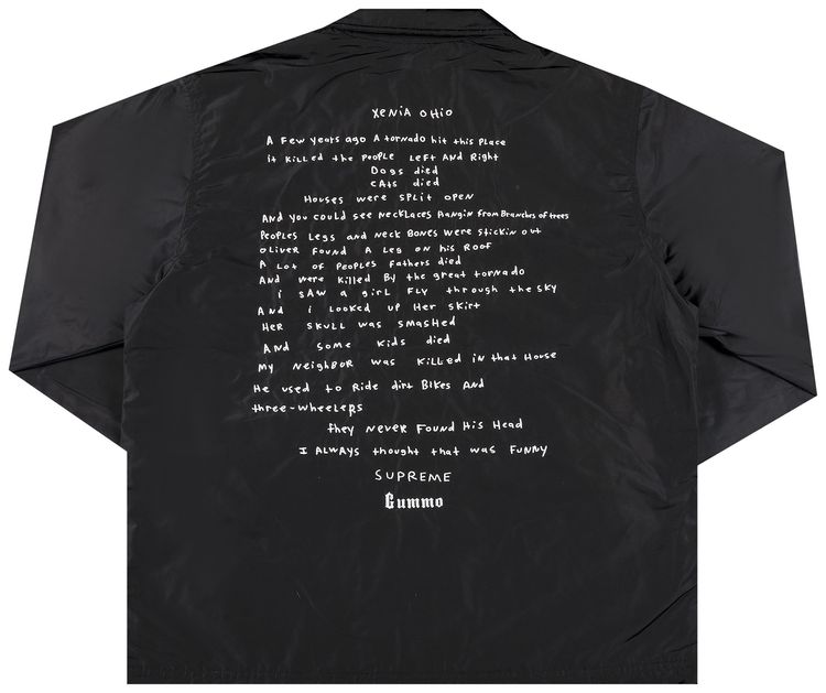 Supreme Gummo Coaches Jacket Black