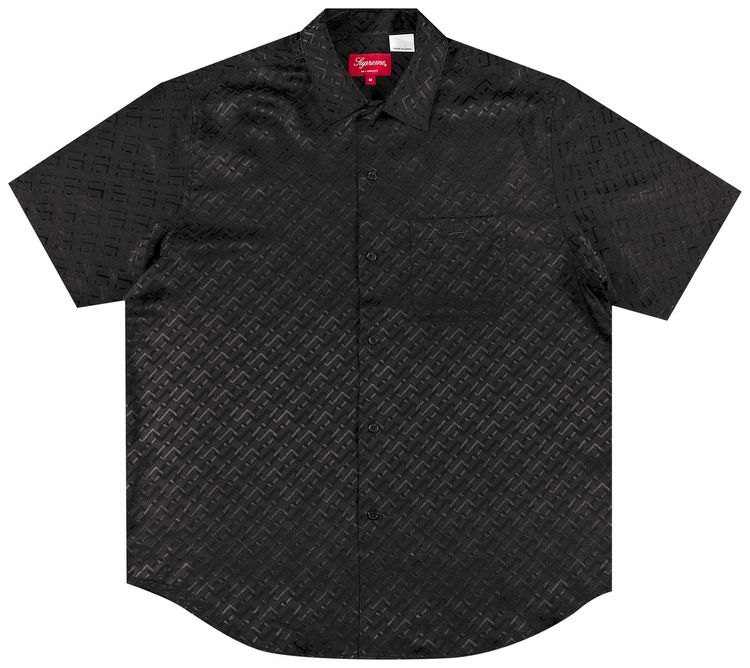 Buy Supreme Tonal Monogram Silk Short-Sleeve Shirt 