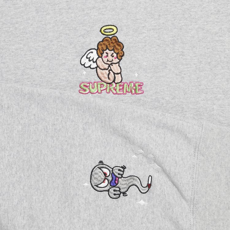 Supreme Angel Hooded Sweatshirt Heather Grey