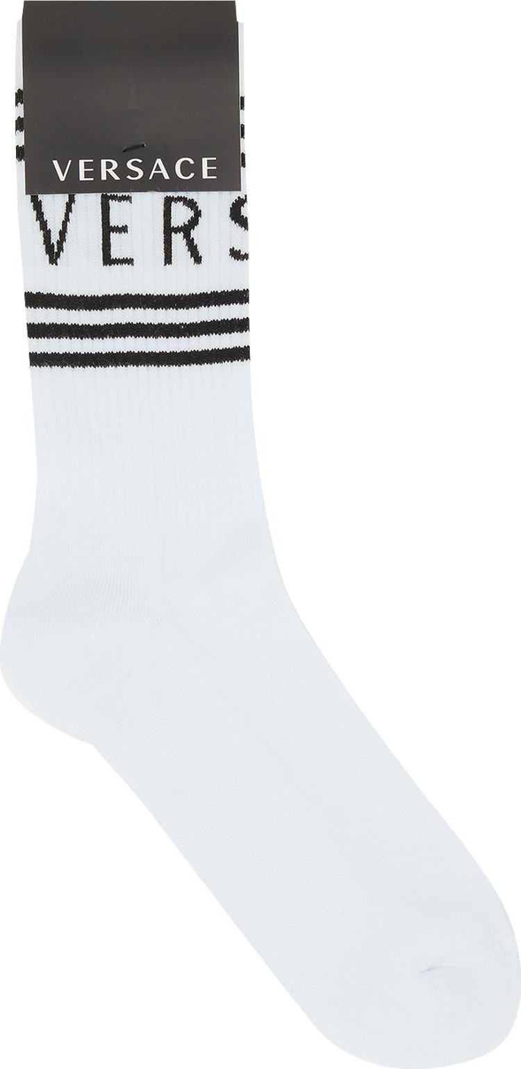 Versace Logo Socks White