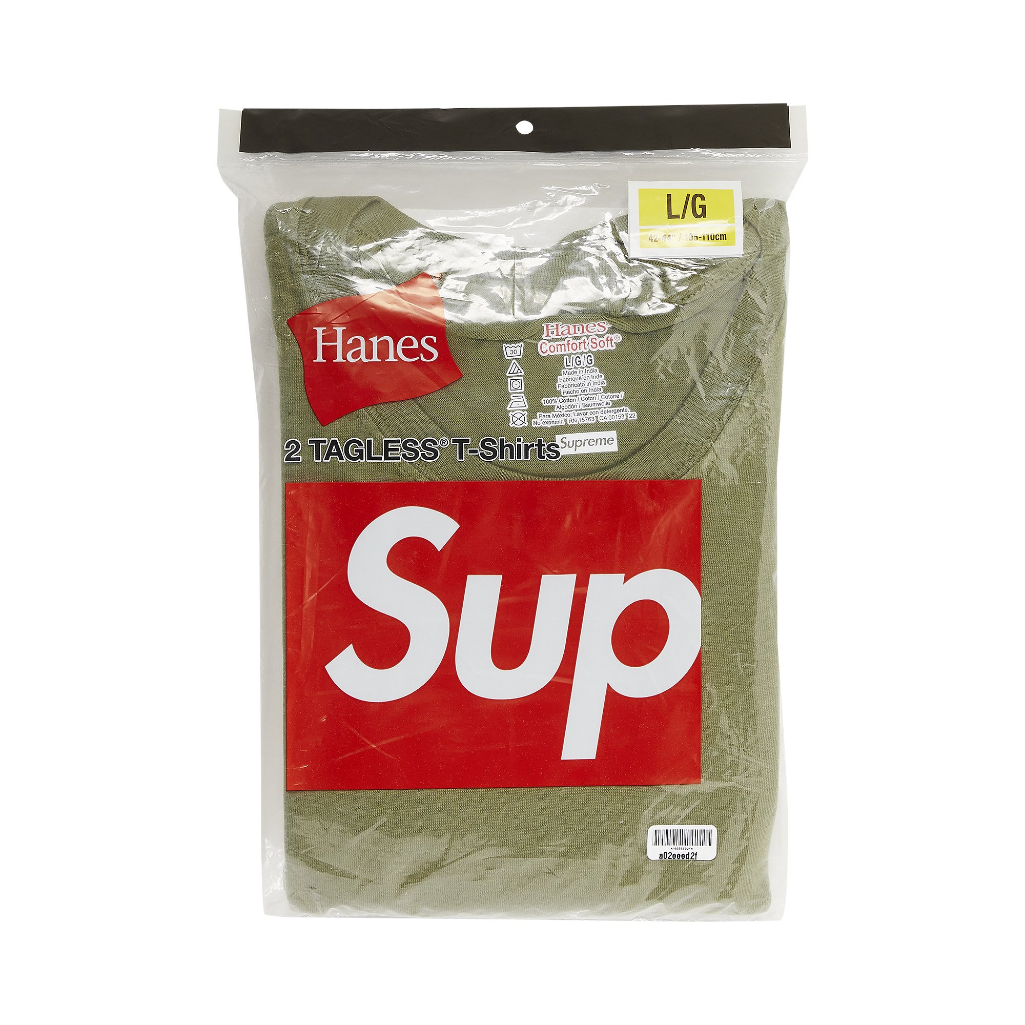 Supreme x Hanes Tagless Tees (2 Pack) 'Olive'