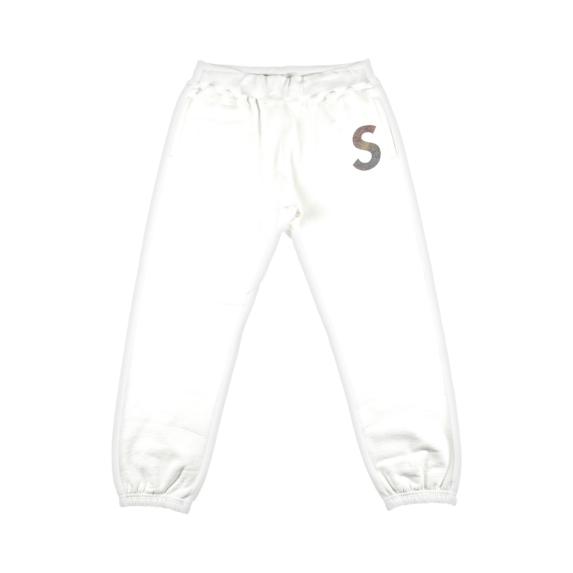 Supreme x Swarovski S Logo Sweatpant 'White' | GOAT