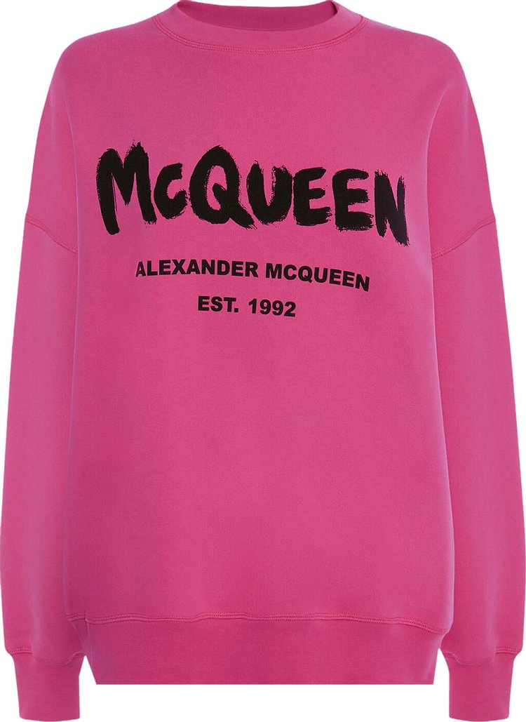Alexander McQueen Graffiti Sweatshirt 'Bobby Pink'