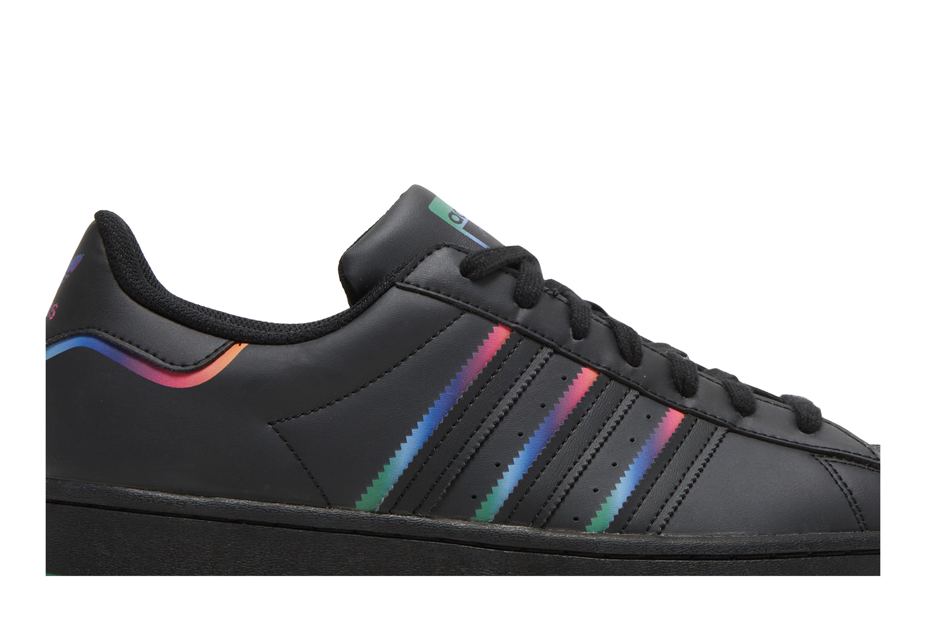 Adidas superstar holographic stripes black cheap