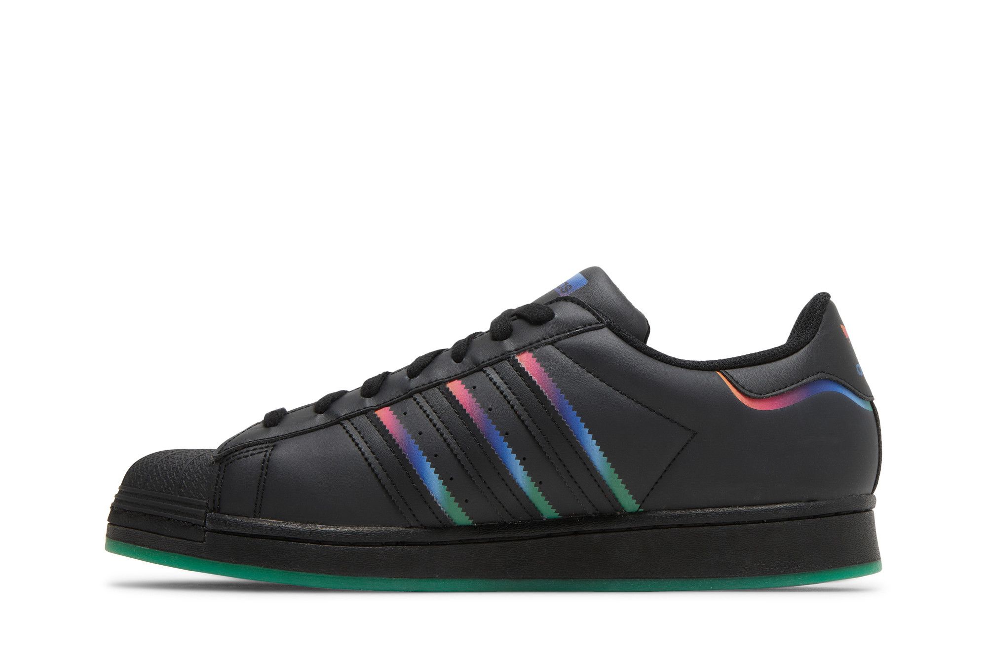 Black adidas with holographic stripes sale