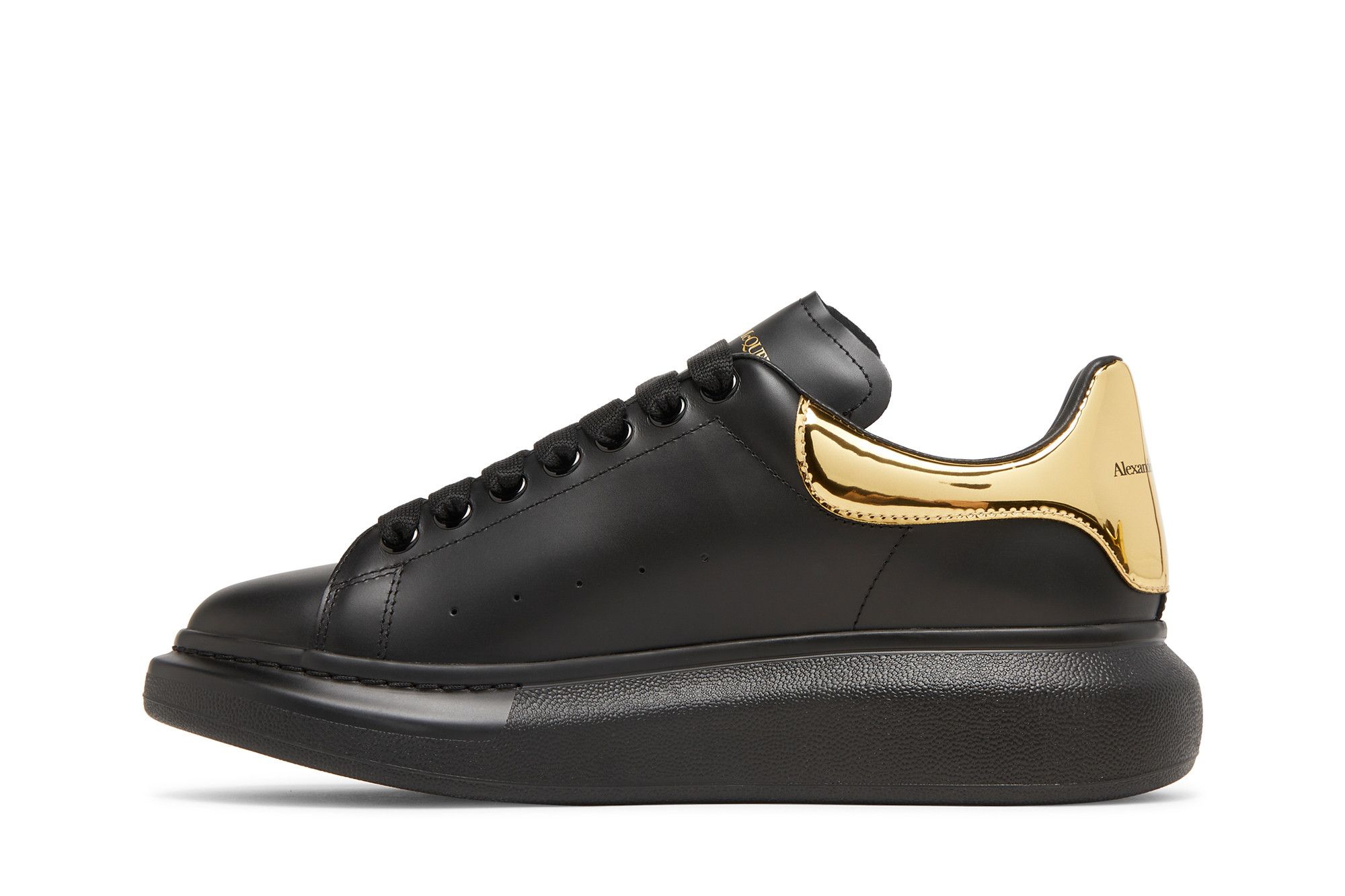 Black and gold alexander mcqueen shoes 2025