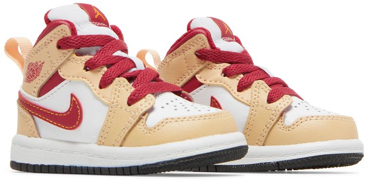 Air Jordan 1 Mid TD Light Curry Cardinal Red