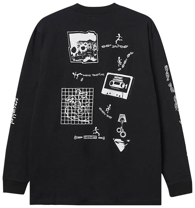 Carhartt WIP Long Sleeve Scramble T Shirt BlackWhite