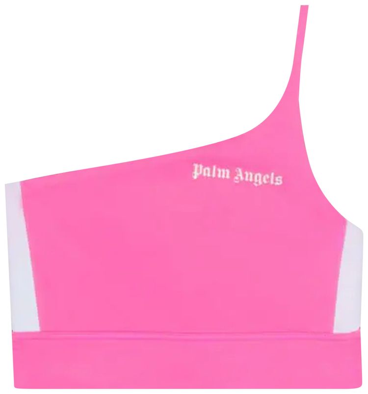 Palm Angels One Shoulder Track Top FuchsiaWhite