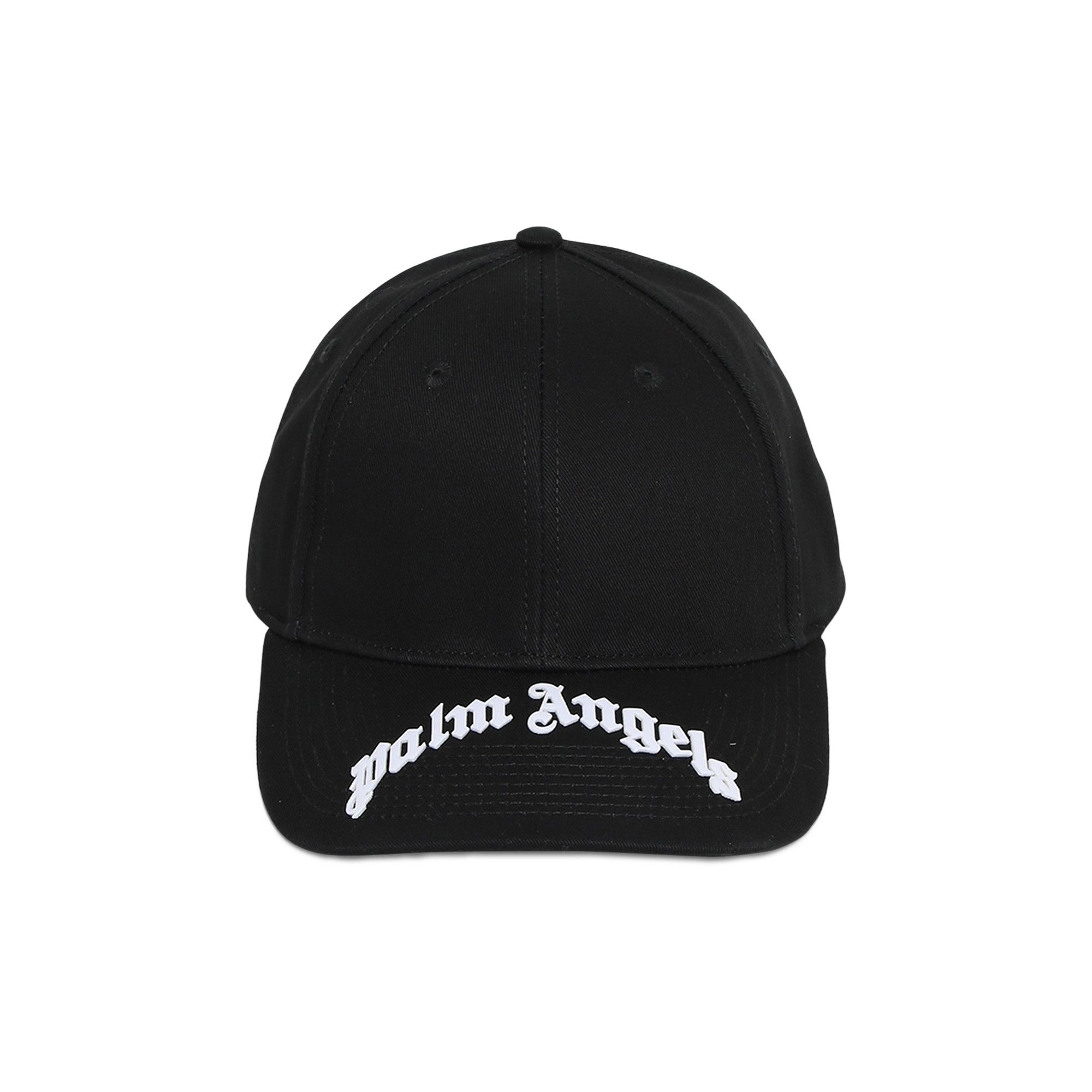 Buy Palm Angels Curved Logo Cap 'Black/White