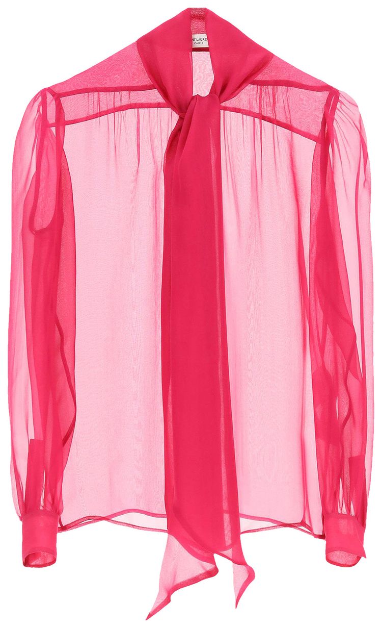 Saint Laurent Sheer Blouse Orchidee