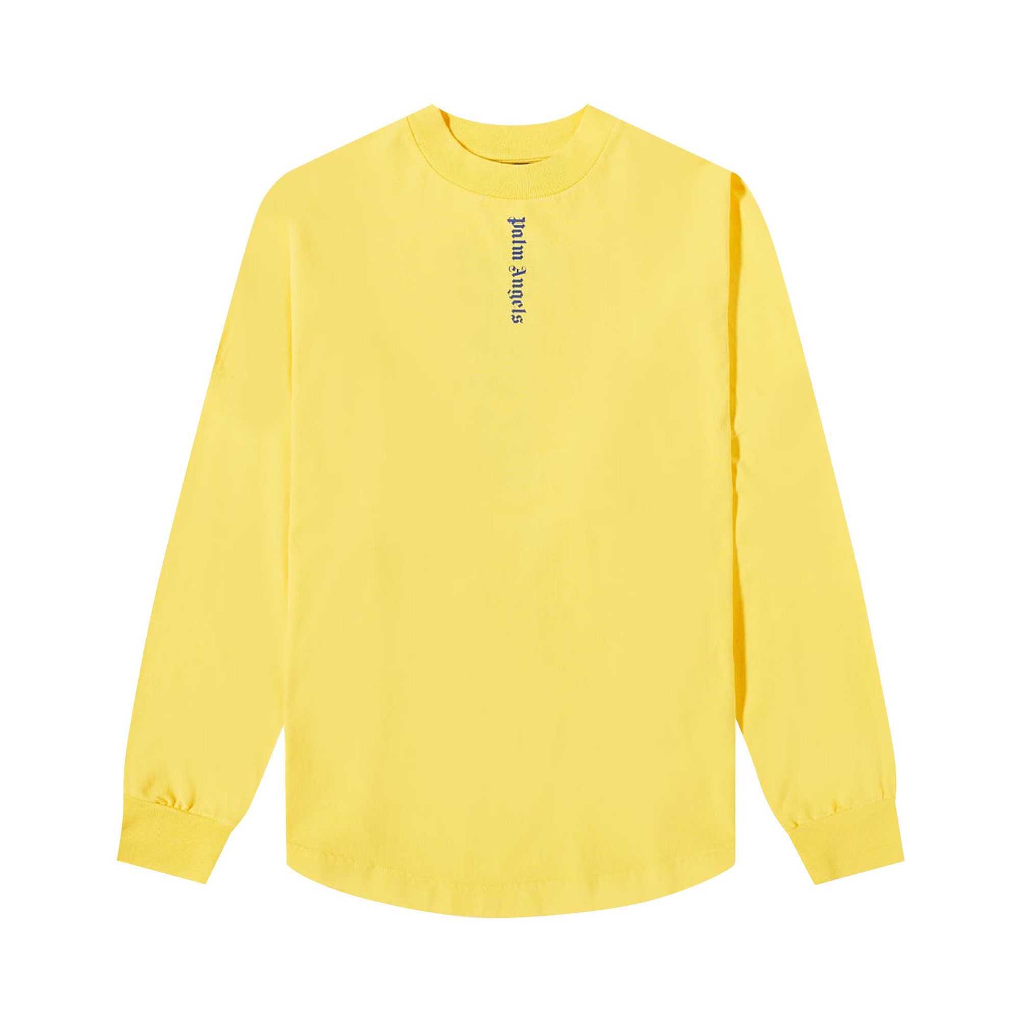 Buy Palm Angels NS Logo Over Tee Long-Sleeve 'Yellow/Navy Blue 