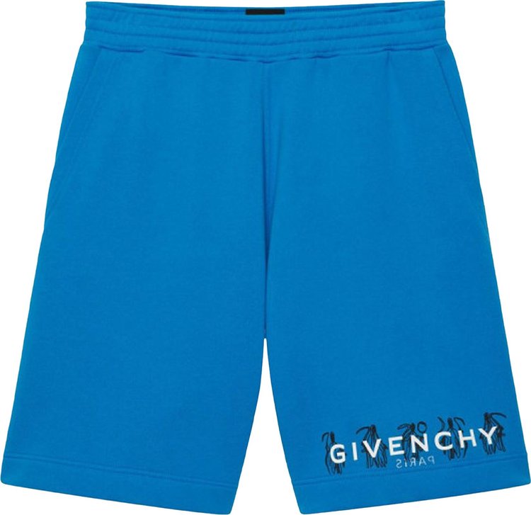Givenchy Boxy Fit Reversed Print Shorts 'Bright Blue'