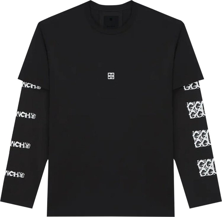 Givenchy Oversized Double Layer Print Long-Sleeve T-Shirt 'Black'