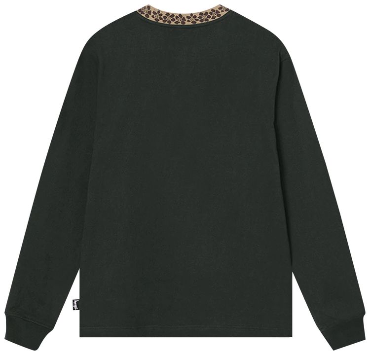 Stussy Flower Mock Neck Long Sleeve Crew Black
