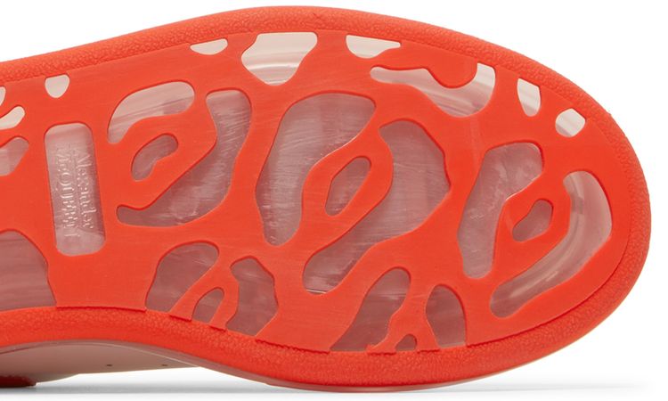 Alexander McQueen Wmns Oversized Sneaker Clear Sole   White Bright Orange