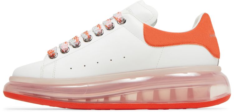 Alexander McQueen Wmns Oversized Sneaker Clear Sole   White Bright Orange