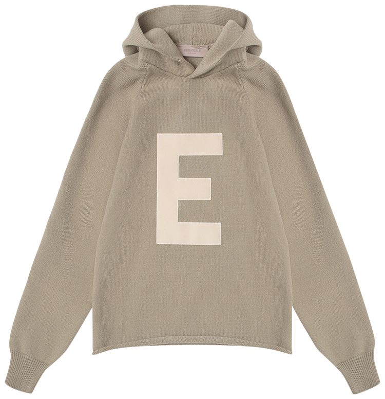 Fear of God Essentials Kids Big E Knit Hoodie Seafoam