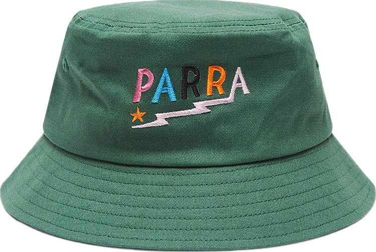 Parra Colored Lightning Logo Bucket Hat 'Green'