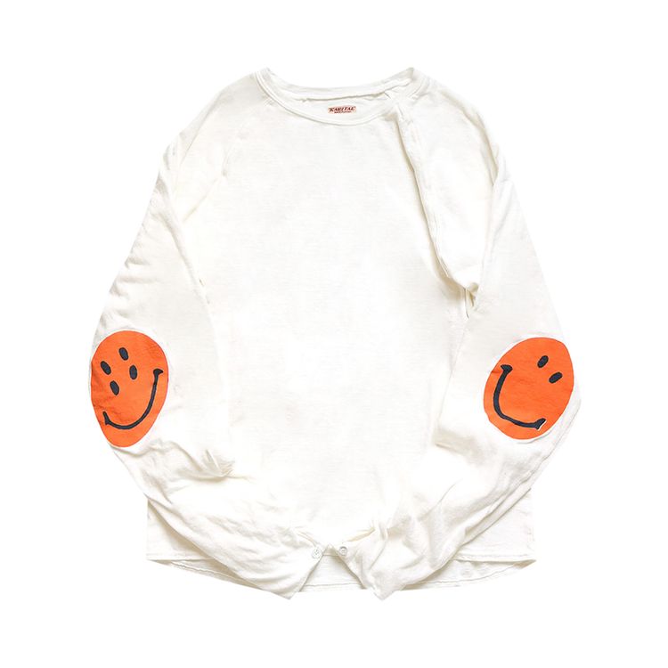 Kapital Tenjiku x Gauze Tenjiku Chef Sleevelon Long Sleeve Tee WhiteOrange