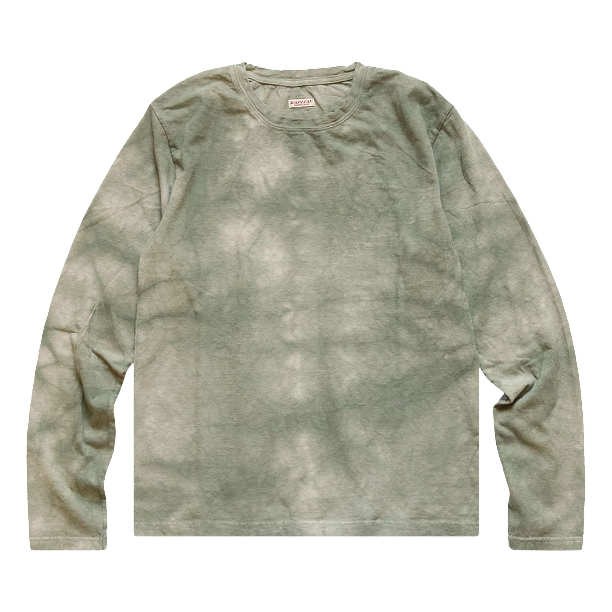 Buy Kapital Tenjiku Uneven Dip Dye Crulon Long-Sleeve Tee 'Khaki