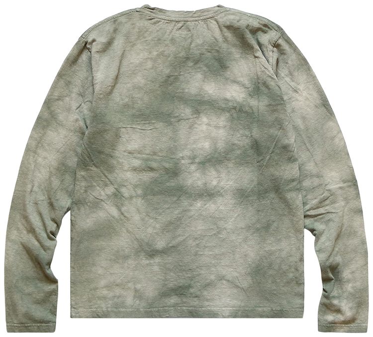 Kapital Tenjiku Uneven Dip Dye Crulon Long Sleeve Tee Khaki