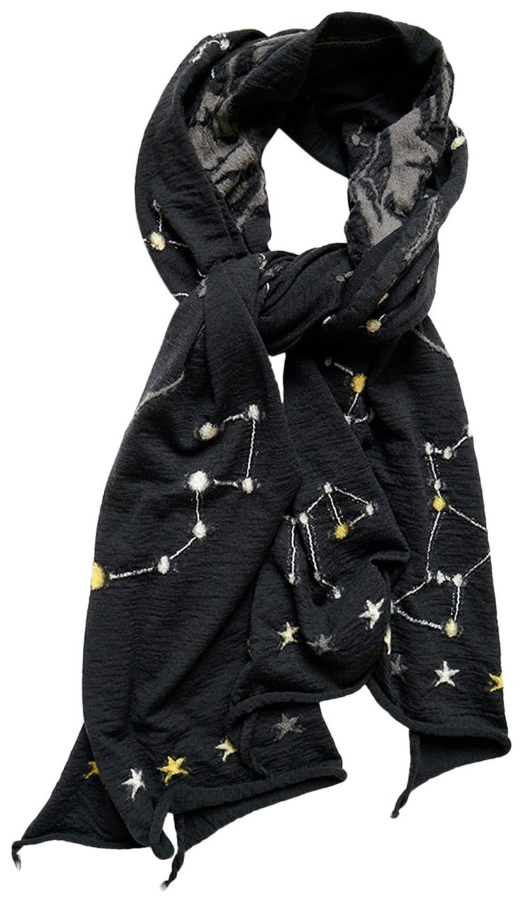 Kapital Compressed Wool Scarf Black