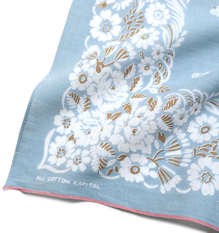 Kapital Fastcolor Selvedge Bandana Sax