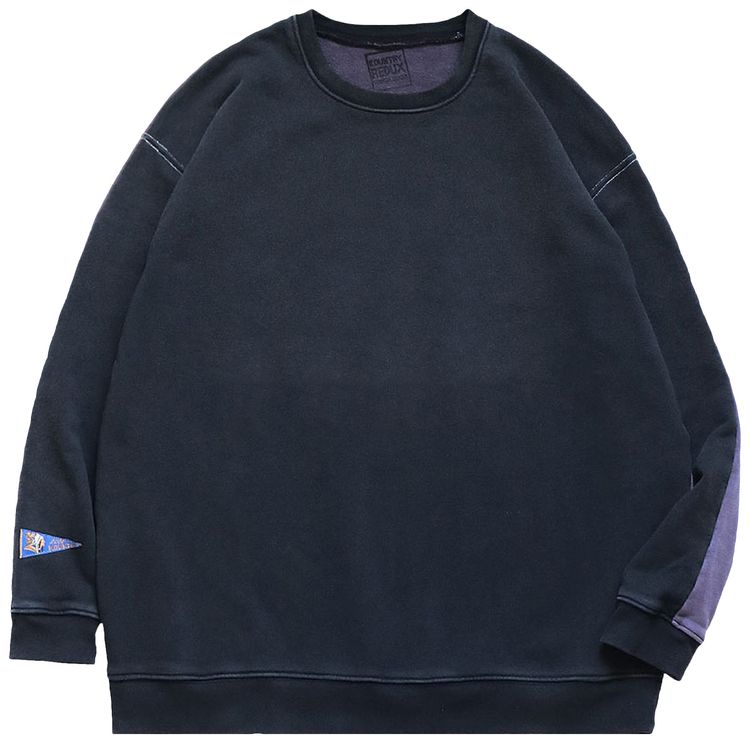 Kapital Fleece Knit 2Tones Remake Big Sweatshirt BlackPurple