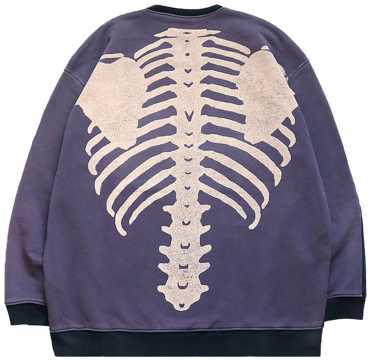 Kapital Fleece Knit 2Tones Remake Big Sweatshirt BlackPurple