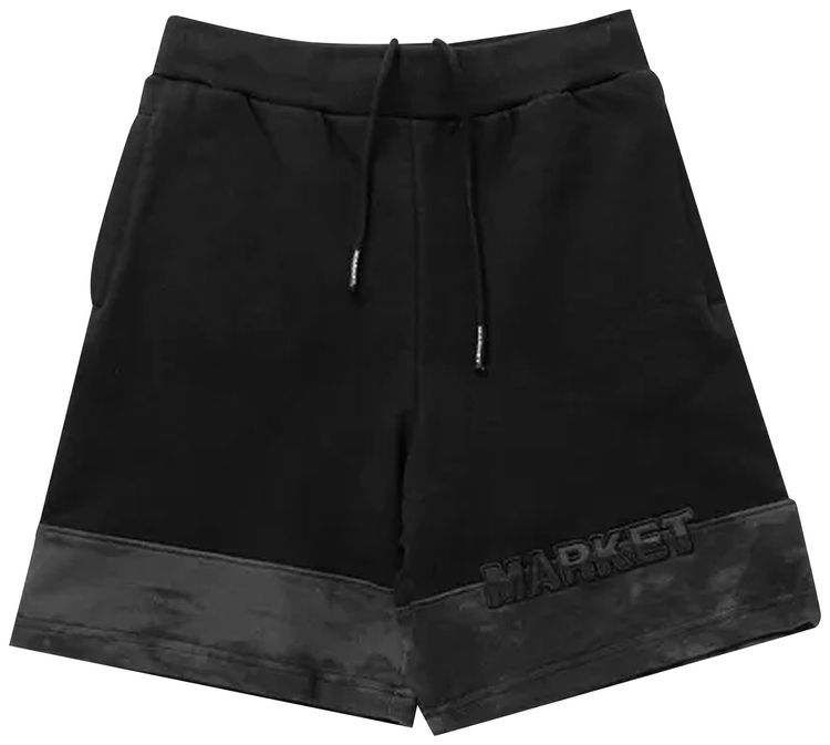 Market Split Tie Dye Sweatshorts Black