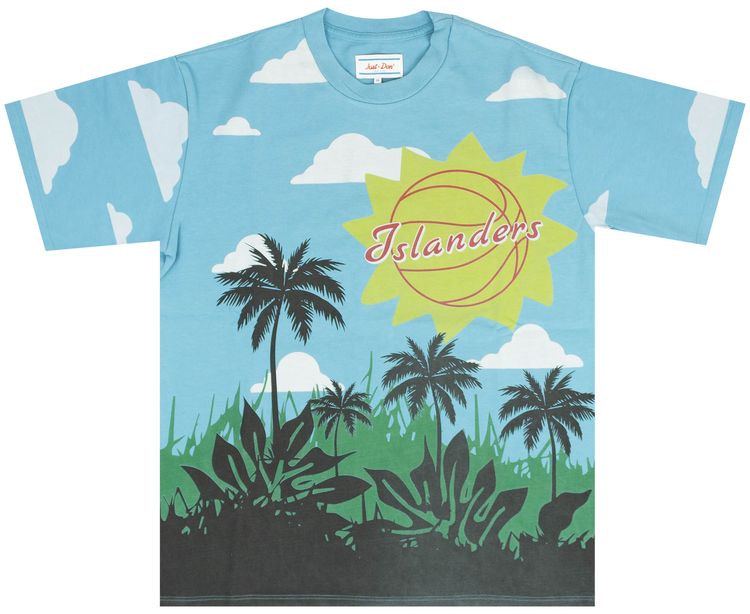 Just Don Island Scene Short Sleeve T Shirt Blue