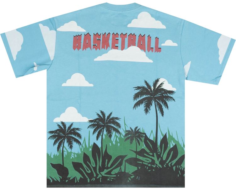 Just Don Island Scene Short Sleeve T Shirt Blue