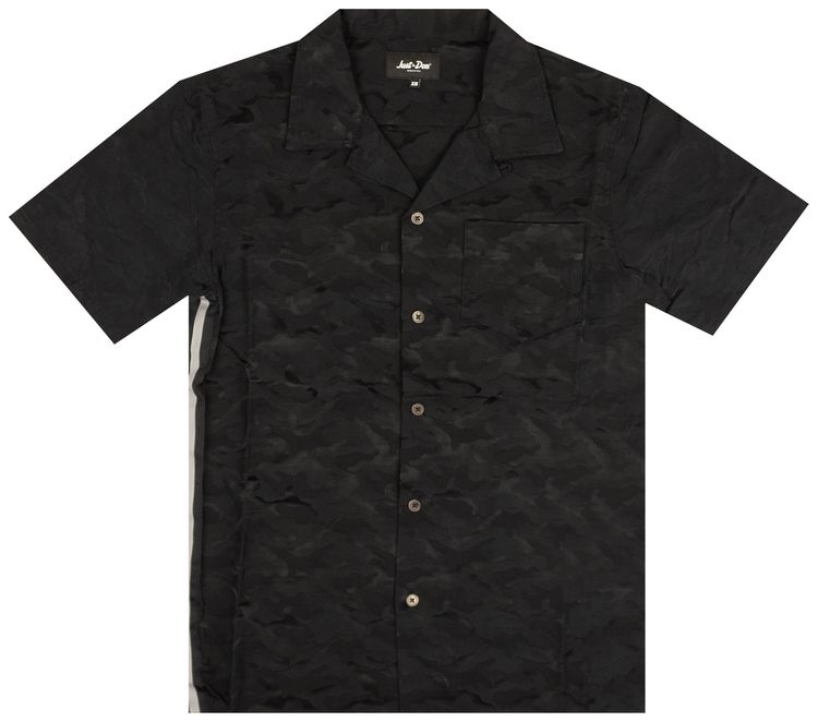 Just Don Camo Short-Sleeve Button Down Shirt 'Black'