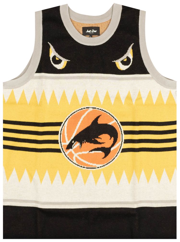 Just Don Shark Basketball Jersey Sweater BlackYellow