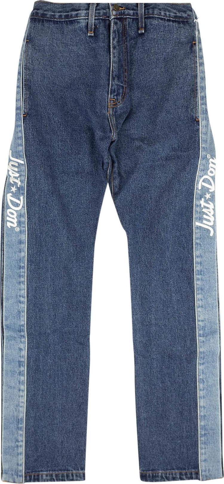Just Don Logo Side Strap Denim Snap Jeans 'Blue'