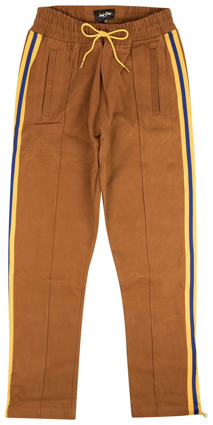 Just Don Striped Canvas Track Pants Brown