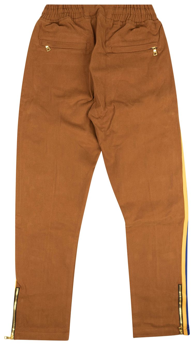 Just Don Striped Canvas Track Pants Brown